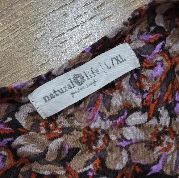 Natural Life Wmns Floral Tiered A-line Maxi Dress L/XL Cottagecore Farm Prairie - Picture 4 of 10